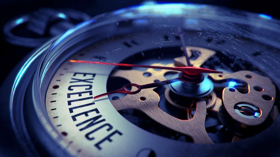 Montre à gousset ouverte laissant voir son mécanisme, cadran marqué « Excellence »