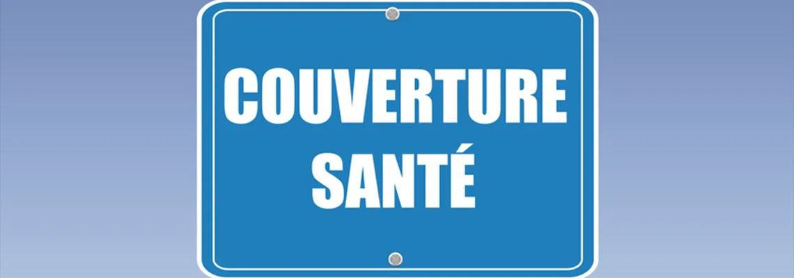 panneau couverture sant Panneau bleu « Couverture santé » sur fond de ciel